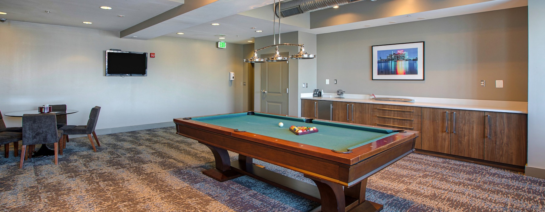 Game room with billiards table 